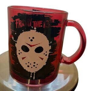 FRIDAY 13th JASON VOORHEES MUG BLOODY HOCKEY MASK 17.5oz GLASS  COLLECTIBLE RARE